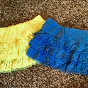 *LOT* Justice girls ruffle skirts w/ shorts